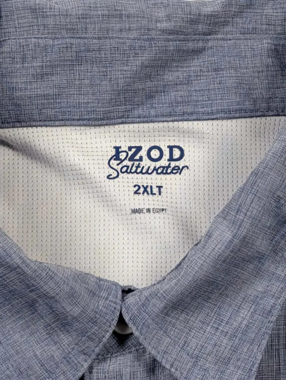IZOD Saltwater Men's Blue Short Sleeve Button-Down Fishing Shirt Size 2XLT